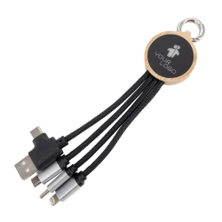 3in1 charging cable with illuminated logo