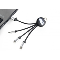 3in1 charging cable with illuminated logo