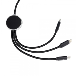 3in1 charging cable with illuminated logo long 120 cm, W201TG
