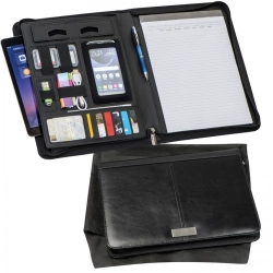 A4 folder with lined notebook and tablet pocket