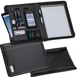A4 folder with lined notebook and tablet pocket