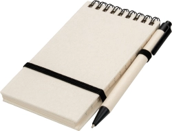 A6 lined notebook made from milk carton with pen
