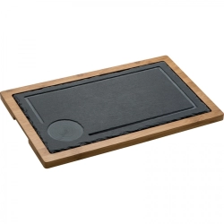 Bamboo tray with slate