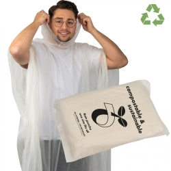 Biodegradable rain poncho