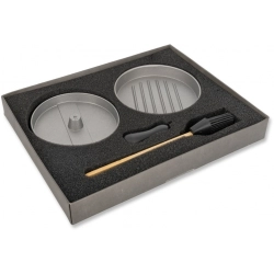 Burger press with brush
