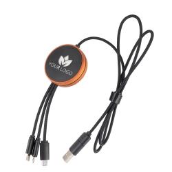 Cable with 4in1 wireless charger with wooden casing - i5w