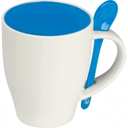 Ceramic mug with spoon 250 ml
