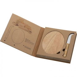Cheese board with knife