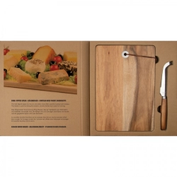 Cheese board with knife