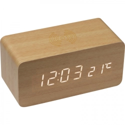 Clock with inductive charger