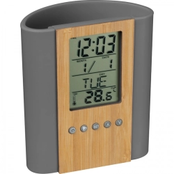 Desk stand with clock