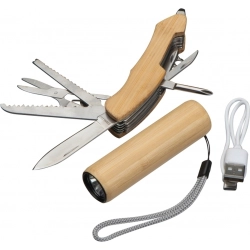 Flashlight and pocket knife set