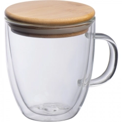 Glass mug with lid 350 ml