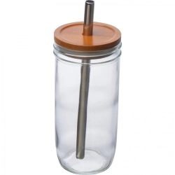 Glass with lid and straw 650 ml