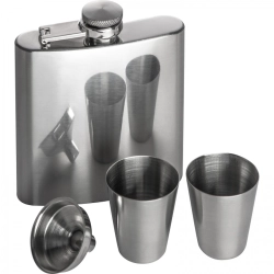 Hip flask 178 ml with 2 shot glasses