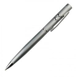Metal pen with laser pointer