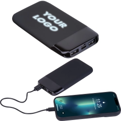 Power bank with illuminated logo 8 000 mAh