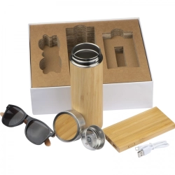 Set 350 ml bottle, glasses, 8000 mAh power bank