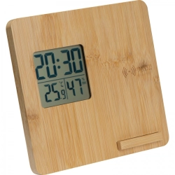 Weather station with wireless charger