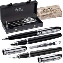 Writing set ballpen, rollerball and fountain pen Mark Twain