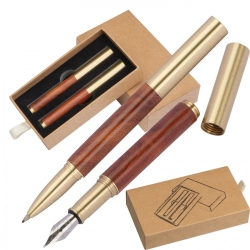 Writing set rollerball and fountain pen