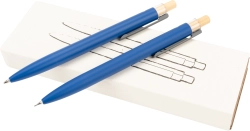 Writing set semi-gel pen and mechanical pencil made of recycled aluminum