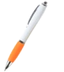 Plastic ballpoint pen with white barrel