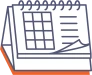 Wirebound pyramid calendars (monthly)