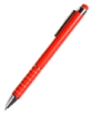 Metal ballpoint pen with touch pen and decoration on the barrel