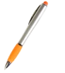 Ballpoint pen with illuminated logo and touch pen