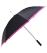 Black automatic umbrella with colourful piping