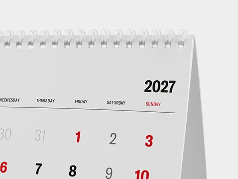Wirebound pyramid calendars (monthly)