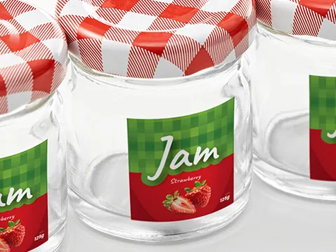 Adhesive labels on the roll