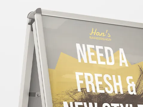 Double-sided aluminium profile A-board - with overprint