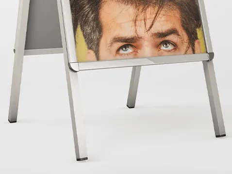 Double-sided aluminium profile A-board - with overprint