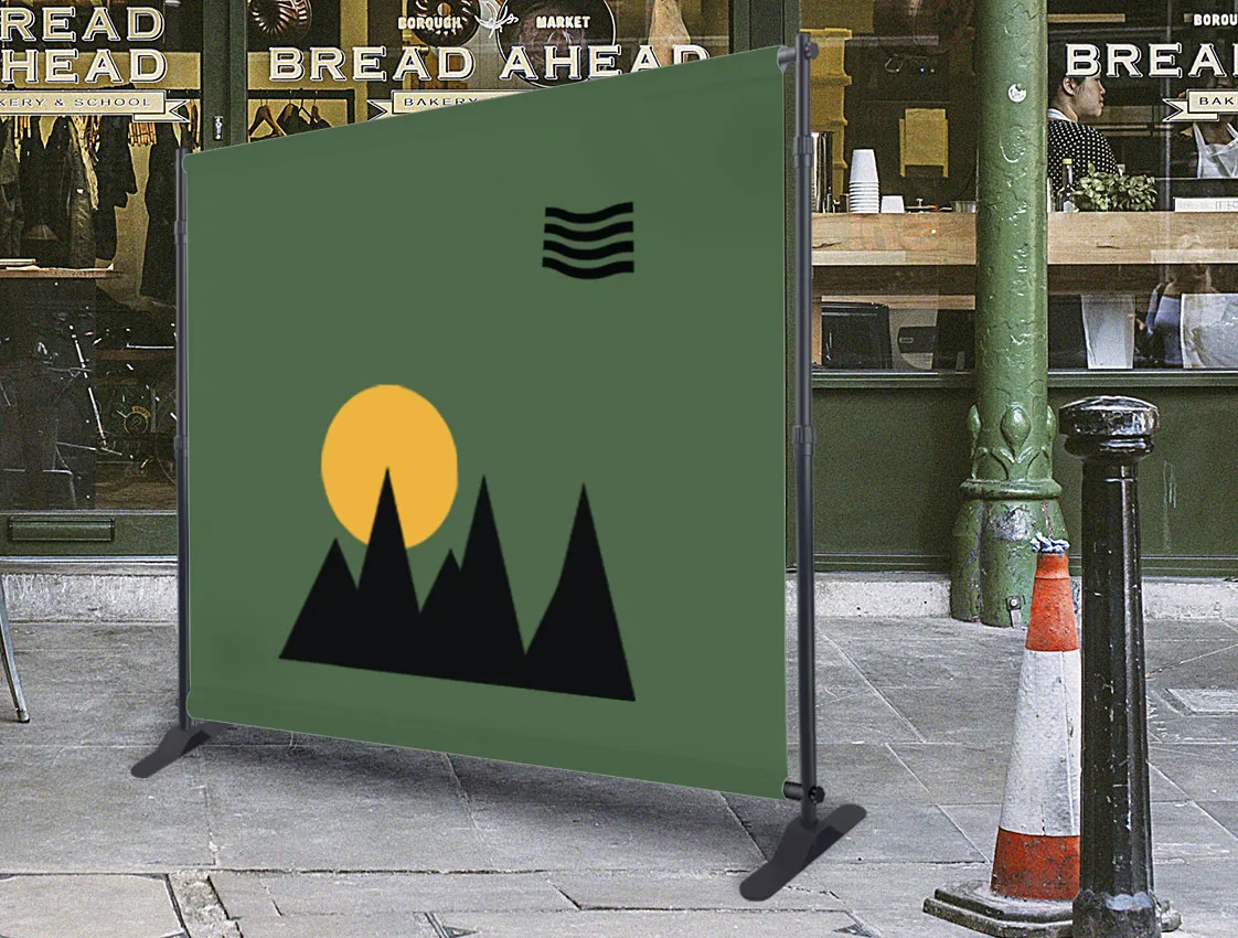 Large format stand made of adjustable aluminium tubes online printing 1