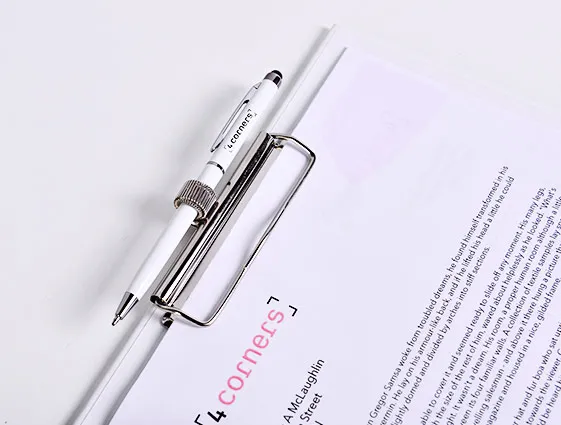 Plastic ball pen with touch pen online printing 1