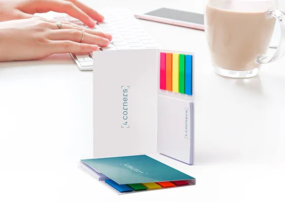 Self-adhesive sticky notes with markers in cover online printing 1