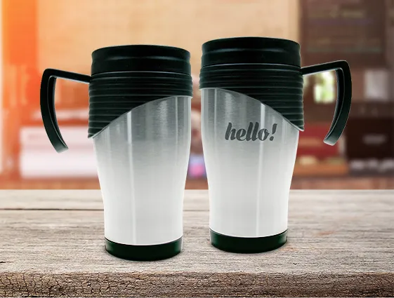 Steel-plastic thermal mug with handle 400 ml online printing 2