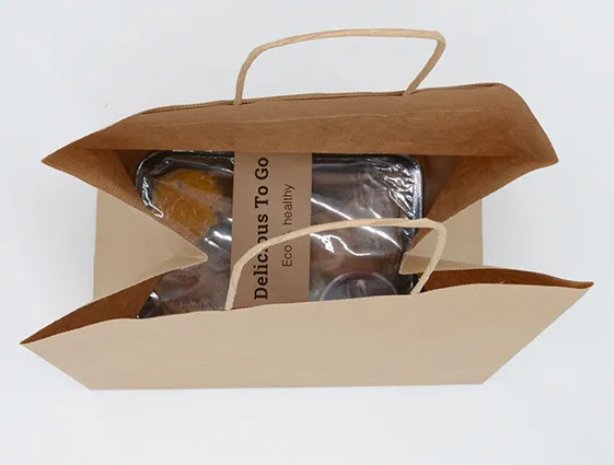 Kraft catering bags with handles online printing 2