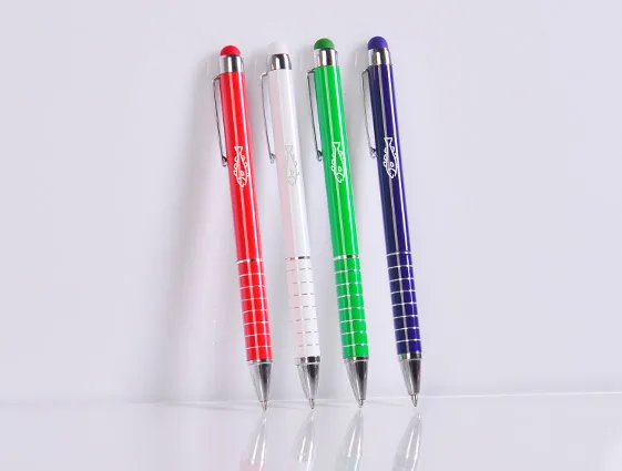 Metal ballpoint pen with touch pen and decoration on the barrel online printing 2
