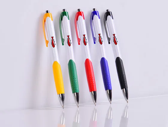 Plastic ballpoint pen with coloured elements online printing 2
