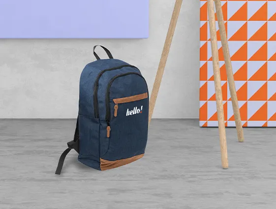 Backpack 15" navy blue-brown online printing 2