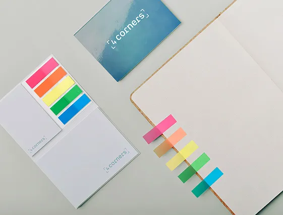 Self-adhesive sticky notes with markers in cover online printing 2
