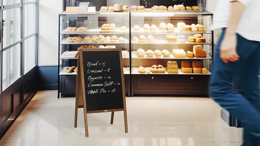 Wood A-board with chalkboard - without overprint online printing 2