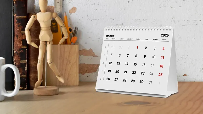 Wirebound pyramid calendars (monthly) online printing 2