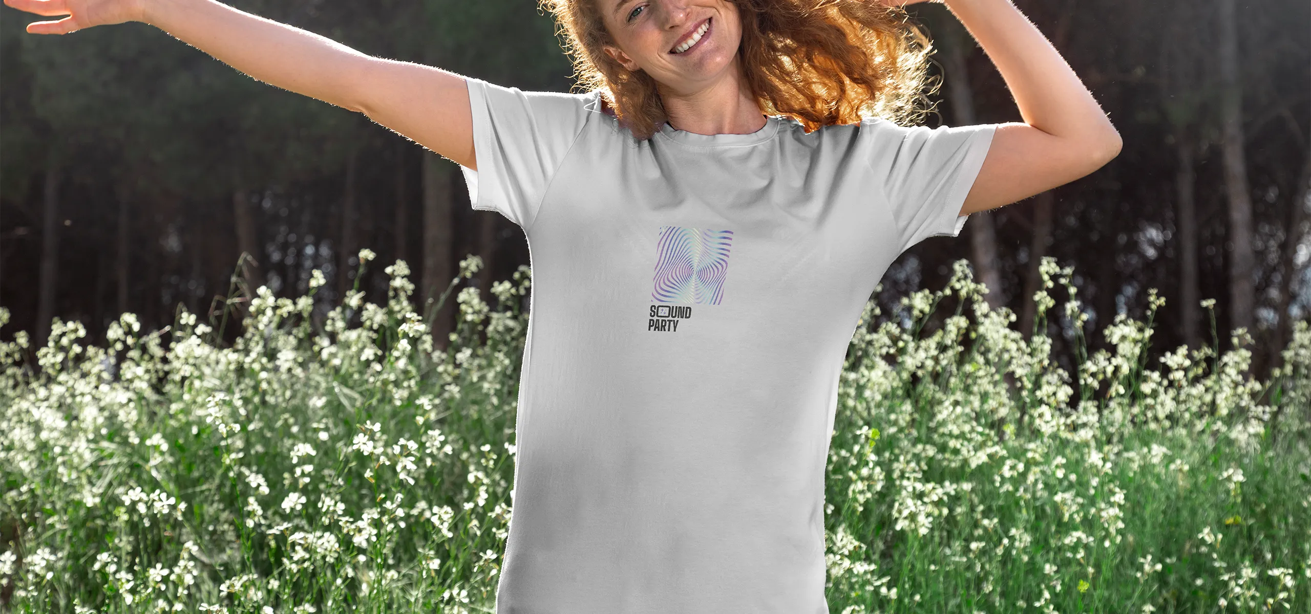 White women's Classic T-shirt with colourful front print