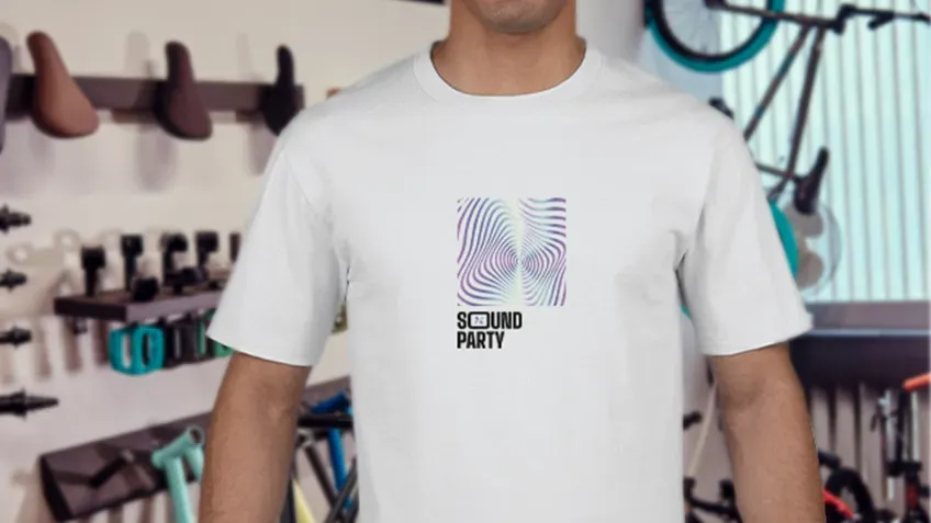 White men's Classic T-shirt with colourful front print