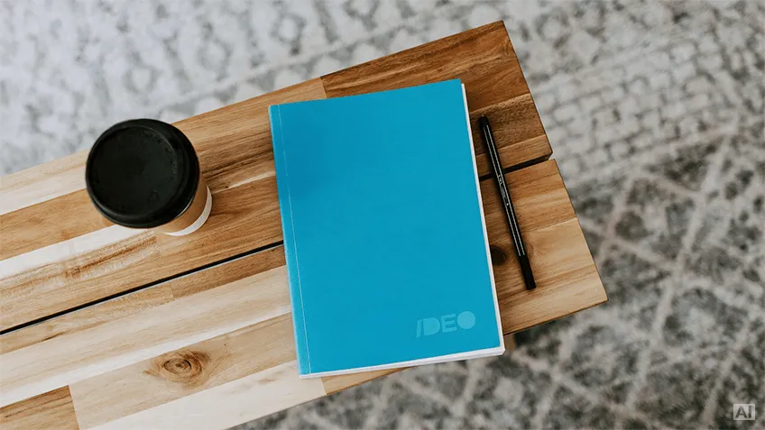 Turquoise A5 daily diary in a soft cover with logo, pen and cup