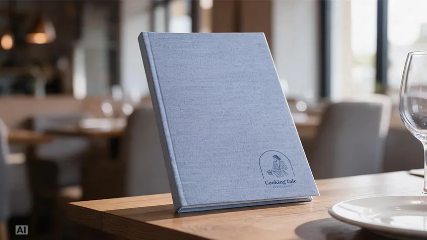 Blue A5 weekly diary in a hard cover with personalised logo